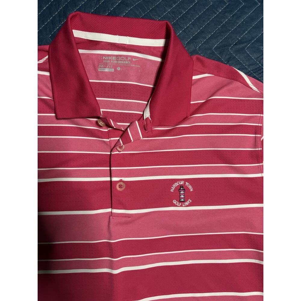 Nike Golf Tour Performance Dri Fit Polo Harbour Town Golf Links Men’s Size Large